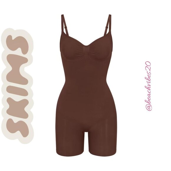 SKIMS Seamless Sculpt Mid-Thigh Bodysuit Cocoa Medium NWOT O-359 - Picture 4 of 5
